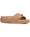 Donald Pliner Farrahspan Leather Wedge Sandal In Brown