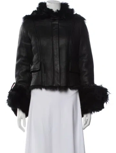 Pre-owned Donald Pliner Faux Fur Jacket In Black