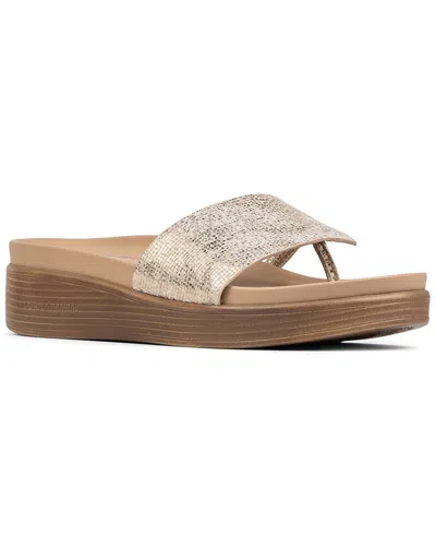 Donald Pliner Fifi Leather Footbed Sandal In Brown