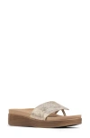 Donald Pliner Fifi Platform Wedge Flip Flop In Camel