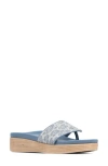 Donald Pliner Fifi Platform Wedge Flip Flop In Denim