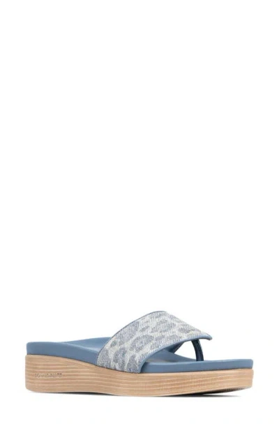 Donald Pliner Fifi Platform Wedge Flip Flop In Denim