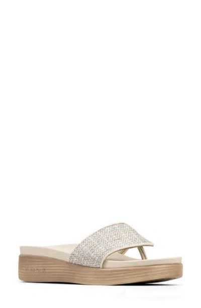 Donald Pliner Fifi Platform Wedge Flip Flop In Neutral