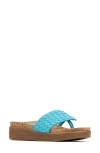 Donald Pliner Fifi Platform Wedge Flip Flop In Turquoise