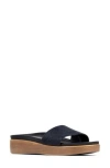 Donald Pliner Fiji Wedge Sandal In Navy