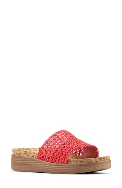 Donald Pliner Frou Platform Wedge Sandal In Red