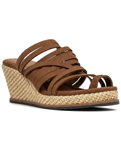 DONALD PLINER GALLORE SANDALS WOBROWN LEATHER WEDGE HEEL STRAPPY GAL502