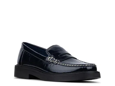 Donald Pliner Gaspar Penny Loafer In Blue
