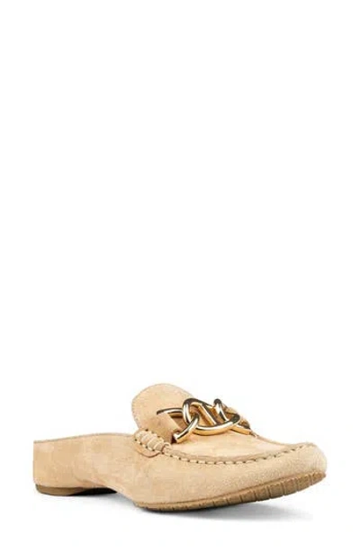 Donald Pliner Gleaming Chain Moc Toe Mule In Camel