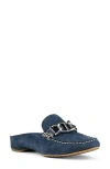 Donald Pliner Gleaming Chain Moc Toe Mule In Navy