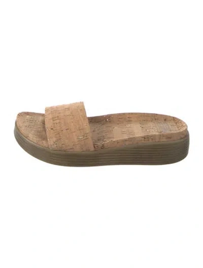 Pre-owned Donald Pliner Glitter Accents Slides In Neutrals
