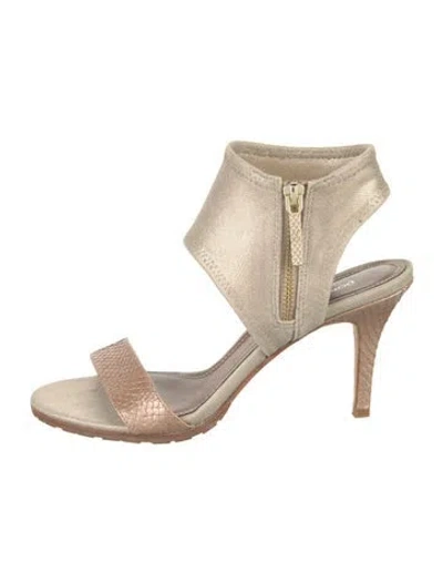 Pre-owned Donald Pliner Glitter Animal Print Sandals In Neutral
