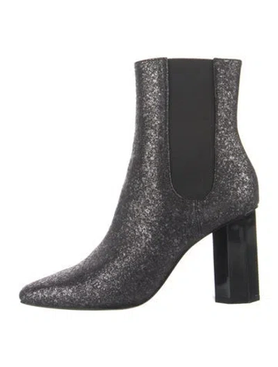 Pre-owned Donald Pliner Glitter Glitter Accents Chelsea Boots In Black