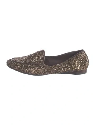 Pre-owned Donald Pliner Glitter Glitter Accents Loafers In Brown