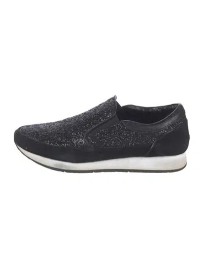 Pre-owned Donald Pliner Glitter Glitter Accents Sneakers In Blue