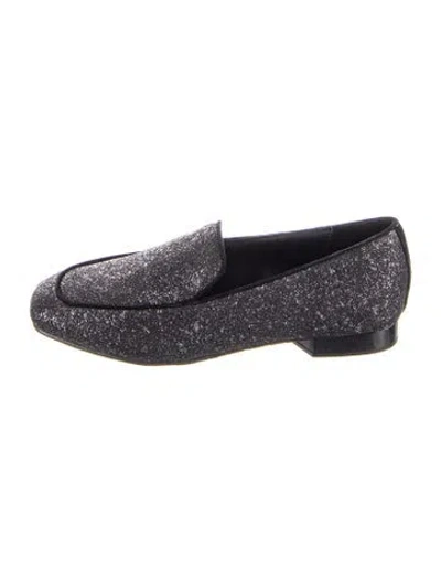 Pre-owned Donald Pliner Glitter Loafers In Black/metallic