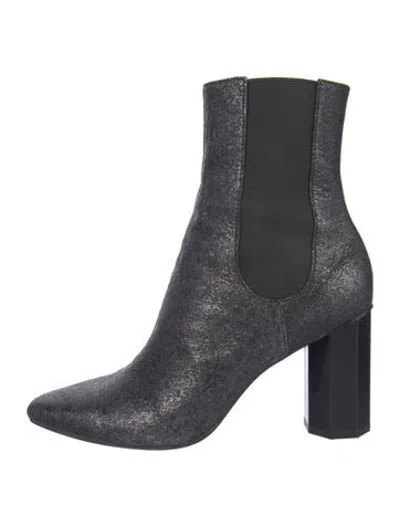 Pre-owned Donald Pliner Glitter Patterned Boots In Black/blue
