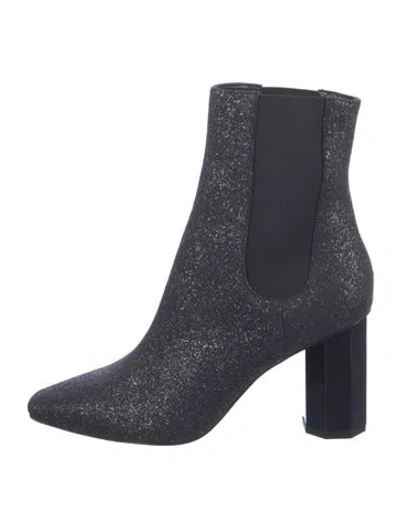 Pre-owned Donald Pliner Glitter Printed Chelsea Boots In Blue