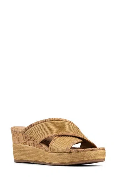 Donald Pliner Gorgina Platform Wedge Sandal In Natural