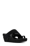 Donald Pliner Gyer Leather Wedge Sandal In Black