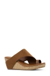 Donald Pliner Gyer Leather Wedge Sandal In Brown