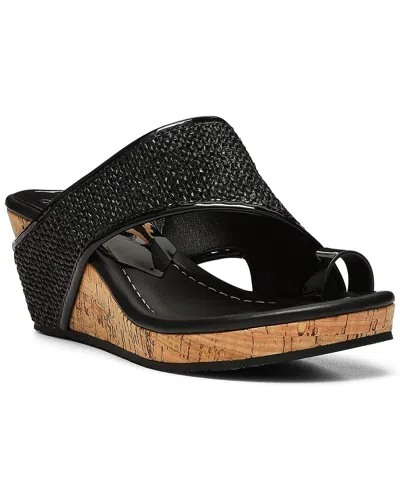 Donald Pliner Gyer Raffia Sandal In Black Raffia
