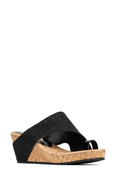 Donald Pliner Gyer Wedge Sandal In Black
