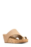 Donald Pliner Gyer Wedge Sandal In Sand/plati