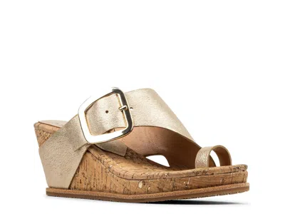 Donald Pliner Joyus Wedge Sandal In Gold