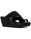 Donald Pliner Gyer Leather Wedge Sandal In Black