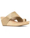 Donald Pliner Platform Wedge Sandal In Gold