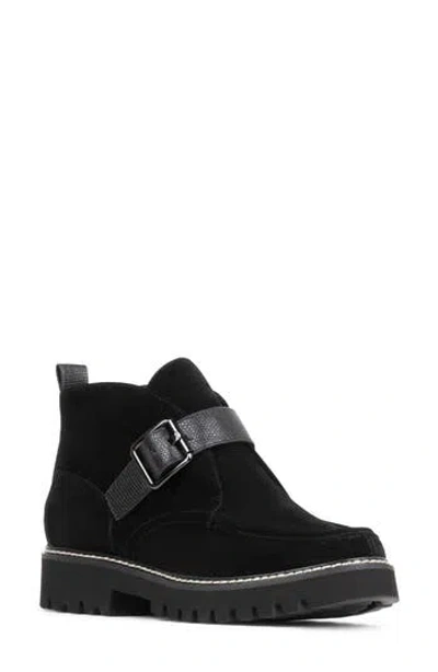 Donald Pliner Halina Leather Monk Strap Bootie In Black