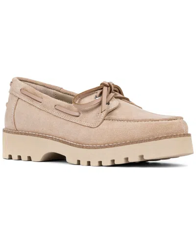 Donald Pliner Harlie02 Suede Lug Bottom Boat Shoe In Neutral