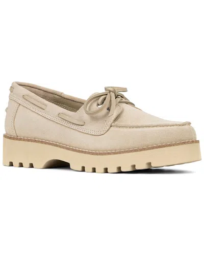 Donald Pliner Harlie02 Suede Lug Bottom Boat Shoe In Nude