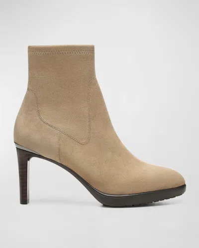 Donald Pliner Italia Suede Ankle Booties In Biscotti