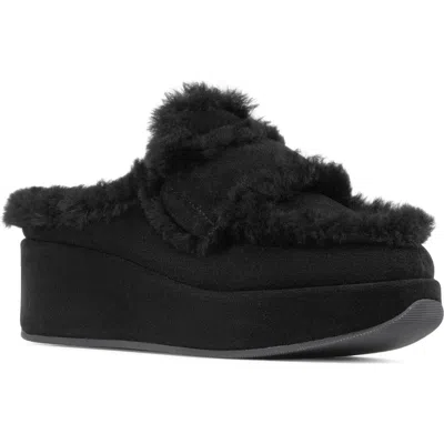 Donald Pliner Ivanna Leather Platform Mule In Black