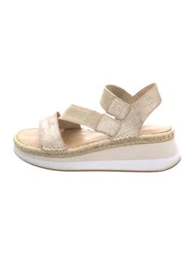 Pre-owned Donald Pliner Jute Animal Print Sandals In Neutrals