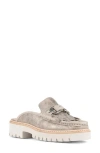 Donald Pliner Kiltie Fringe Moc Toe Loafer Mule In Light Taupe