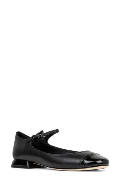Donald Pliner Larro Cap Toe Mary Jane Flat In Black