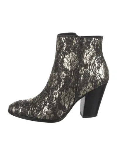 Pre-owned Donald Pliner Leather Animal Print Boots In Black