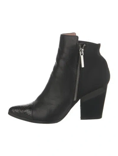 Pre-owned Donald Pliner Leather Animal Print Boots In Black