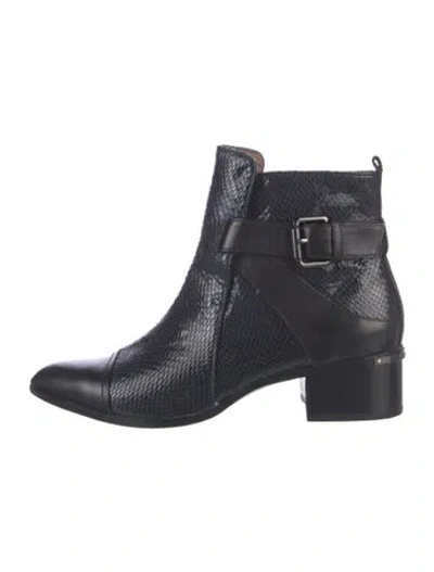 Pre-owned Donald Pliner Leather Animal Print Boots In Blue