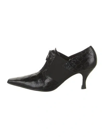 Pre-owned Donald Pliner Leather Animal Print Pumps In Black
