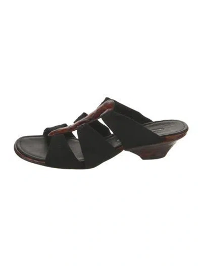 Pre-owned Donald Pliner Leather Animal Print Sandals In Black