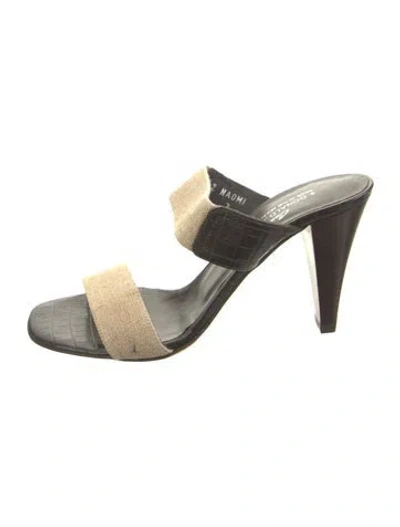 Pre-owned Donald Pliner Leather Animal Print Sandals In Brown/neutrals