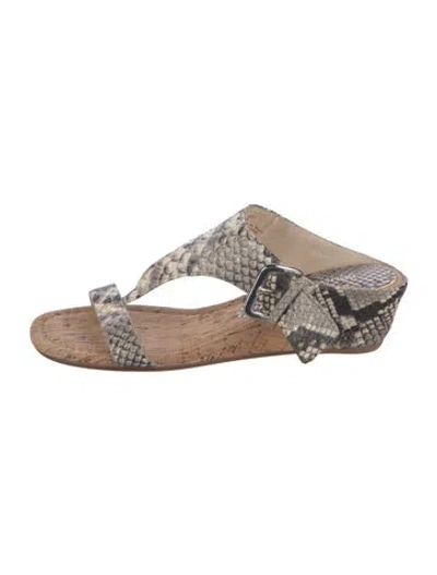 Pre-owned Donald Pliner Leather Animal Print Sandals In Grey
