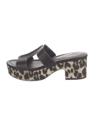 Pre-owned Donald Pliner Leather Animal Print Sandals In Multi