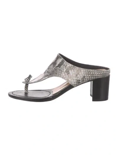 Pre-owned Donald Pliner Leather Animal Print Sandals In Neutral