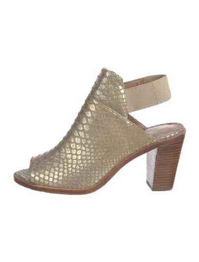 Pre-owned Donald Pliner Leather Animal Print Sandals In Neutrals