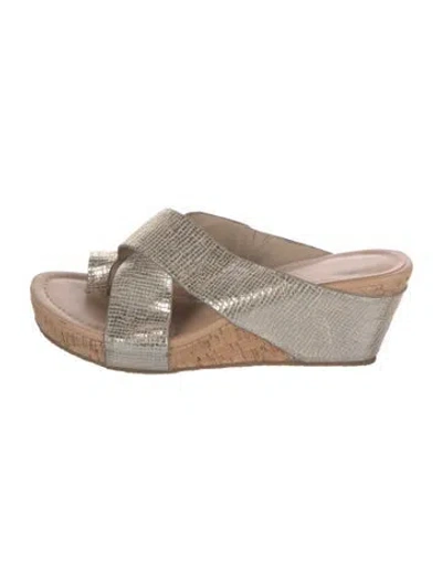 Pre-owned Donald Pliner Leather Animal Print Sandals In Neutrals